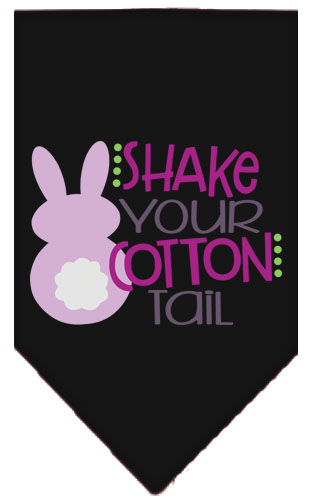 Shake Your Cotton Tail Screen Print Pet Bandana Black Large